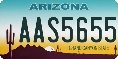 AZ license plate AAS5655