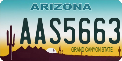 AZ license plate AAS5663