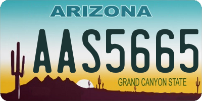 AZ license plate AAS5665