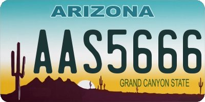 AZ license plate AAS5666
