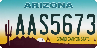 AZ license plate AAS5673