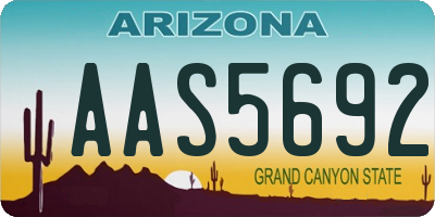 AZ license plate AAS5692