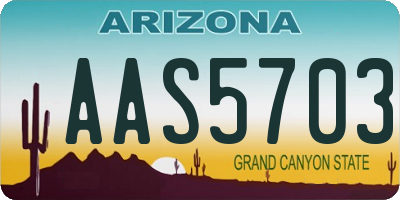 AZ license plate AAS5703