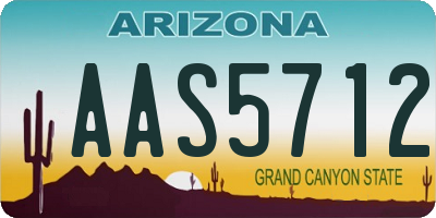 AZ license plate AAS5712