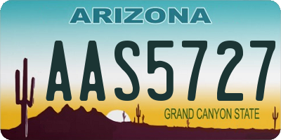 AZ license plate AAS5727