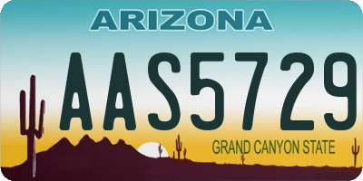 AZ license plate AAS5729