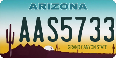 AZ license plate AAS5733