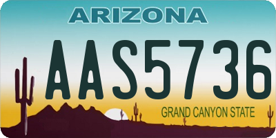 AZ license plate AAS5736