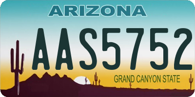 AZ license plate AAS5752