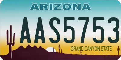 AZ license plate AAS5753