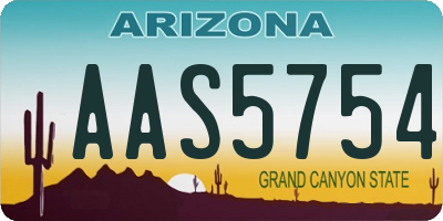 AZ license plate AAS5754