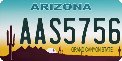 AZ license plate AAS5756