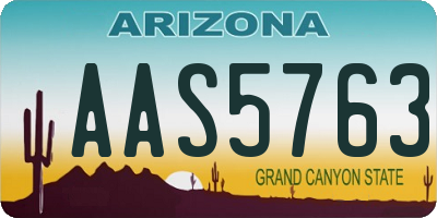 AZ license plate AAS5763