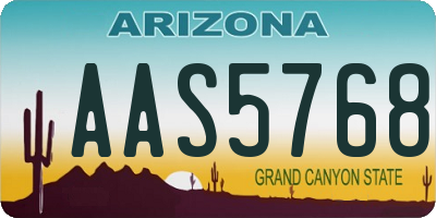 AZ license plate AAS5768