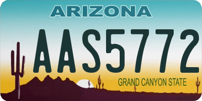 AZ license plate AAS5772