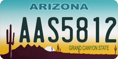 AZ license plate AAS5812