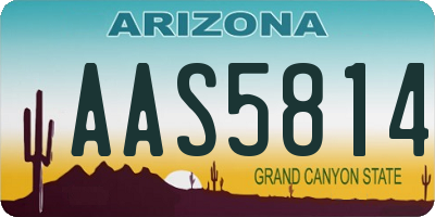 AZ license plate AAS5814