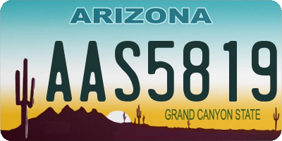 AZ license plate AAS5819