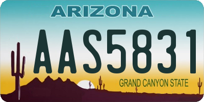 AZ license plate AAS5831