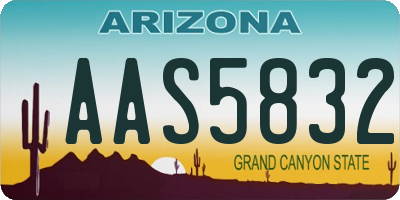 AZ license plate AAS5832