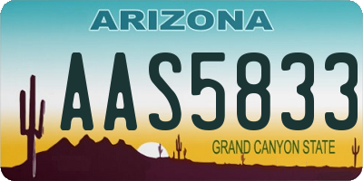 AZ license plate AAS5833