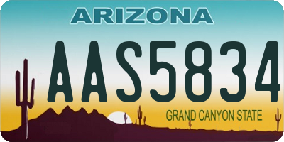 AZ license plate AAS5834