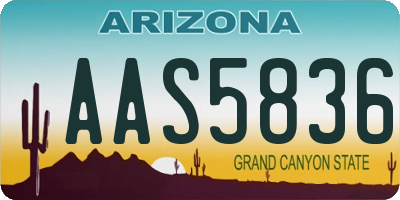 AZ license plate AAS5836