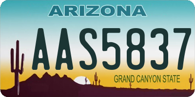 AZ license plate AAS5837