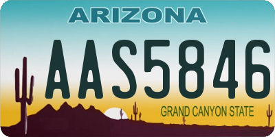 AZ license plate AAS5846