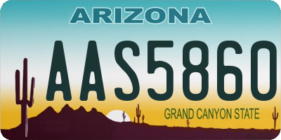 AZ license plate AAS5860