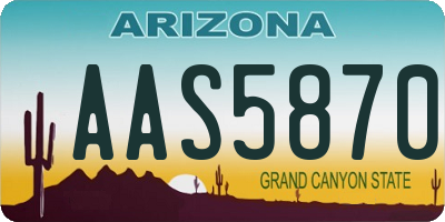 AZ license plate AAS5870
