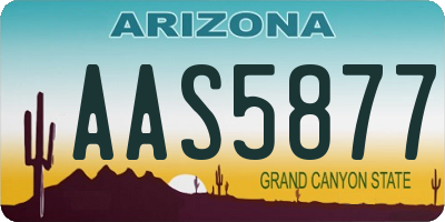 AZ license plate AAS5877