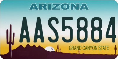 AZ license plate AAS5884