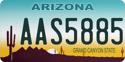 AZ license plate AAS5885