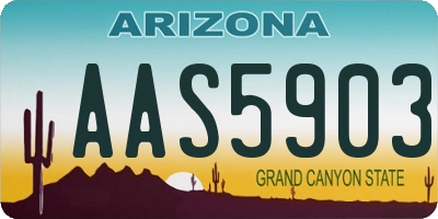 AZ license plate AAS5903
