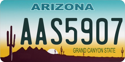 AZ license plate AAS5907