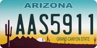 AZ license plate AAS5911