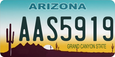 AZ license plate AAS5919