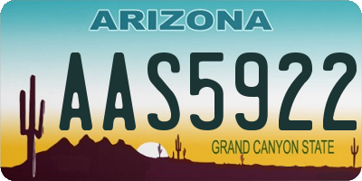 AZ license plate AAS5922