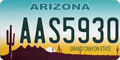 AZ license plate AAS5930