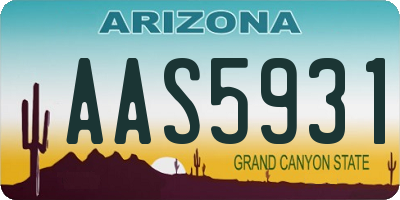 AZ license plate AAS5931