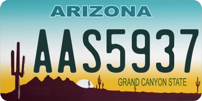 AZ license plate AAS5937