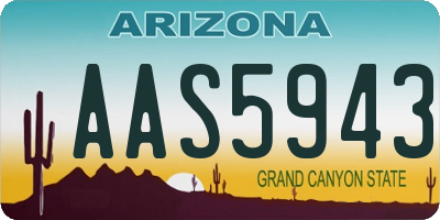 AZ license plate AAS5943