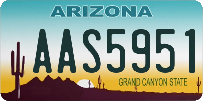 AZ license plate AAS5951