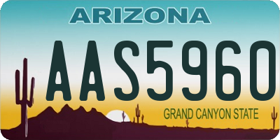 AZ license plate AAS5960
