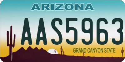 AZ license plate AAS5963
