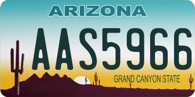 AZ license plate AAS5966