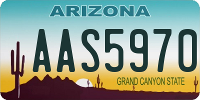 AZ license plate AAS5970