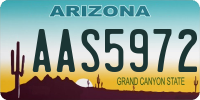AZ license plate AAS5972