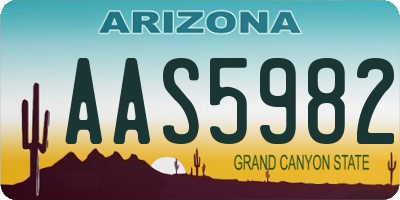 AZ license plate AAS5982